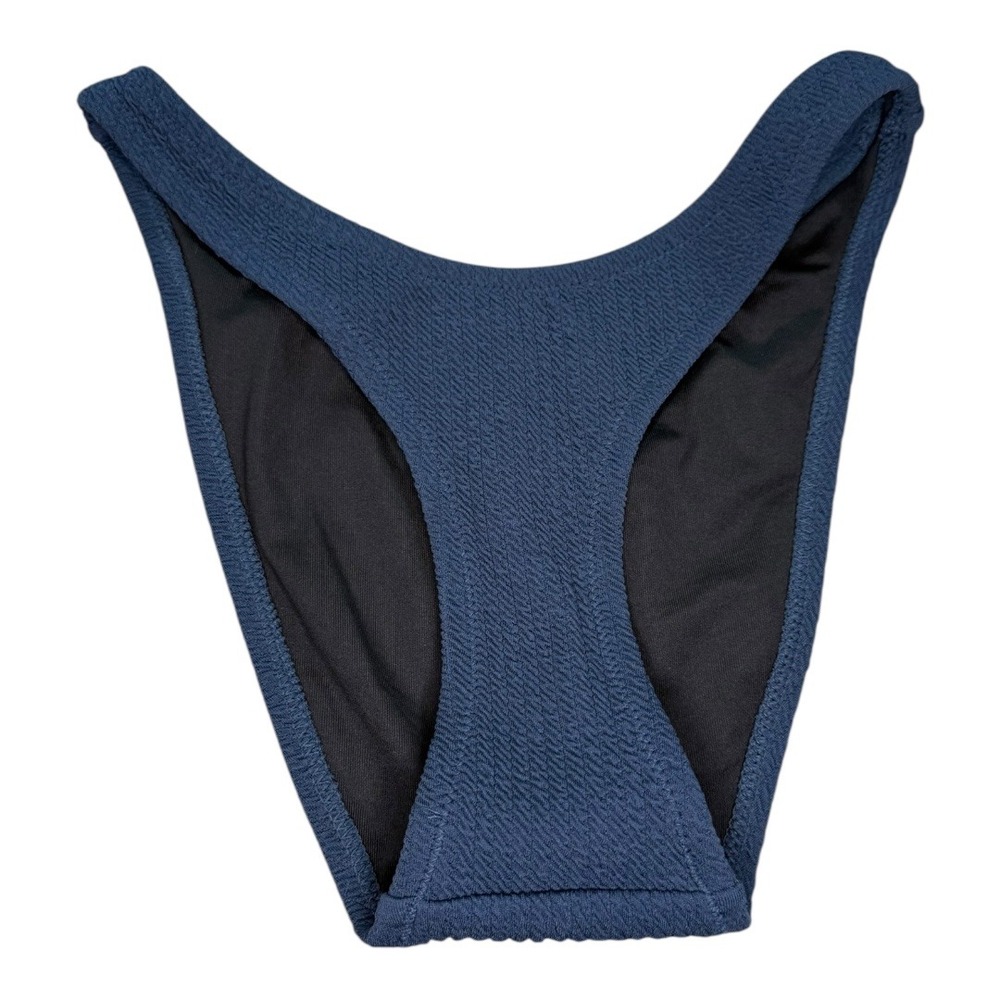 J.Crew High-Leg Bikini Bottom Navy Blue Textured Swimsuit XXS